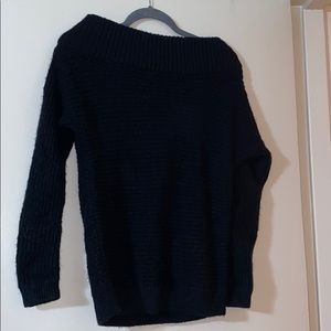 Express black off the shoulder ribbed sweater xs
